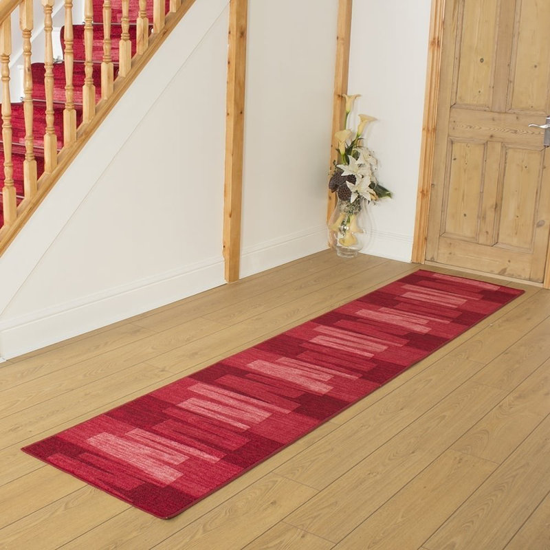 Latitude Run Angelique Looped/Hooked Red Hallway Runner Rug & Reviews